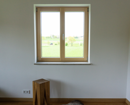 Holz-Alu Fenster innen Fichte natur 2-flüglig